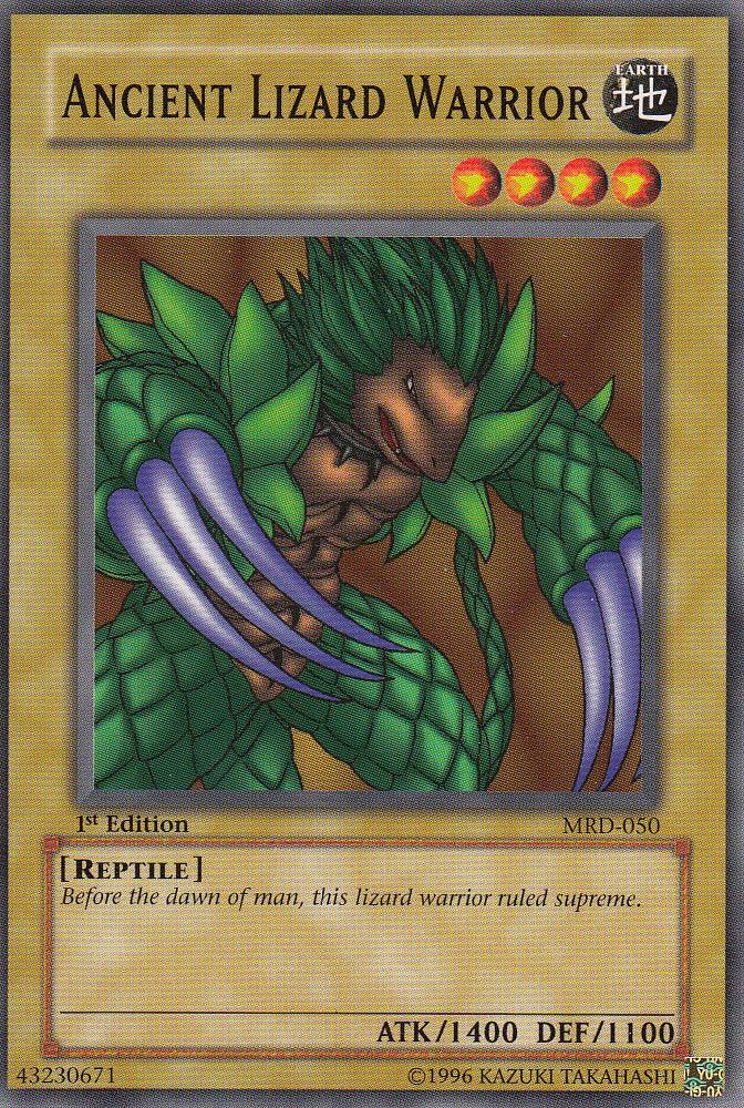 1st Edition, Common, Earth, Metal Raiders, Normal Monster, Reptile, Unlimited Ancient Lizard Warrior [MRD-050] Common - Trading Card World