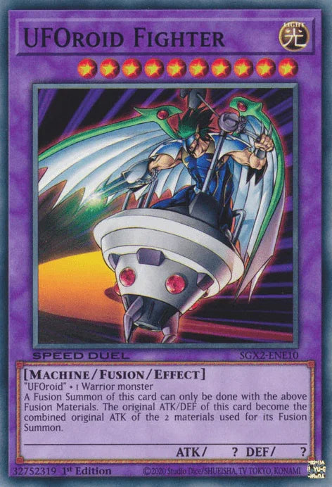 1st Edition, Common, Fusion/Effect Monster, Light, Machine, Speed Duel GX: Midterm Paradox UFOroid Fighter [SGX2-ENE10] Common - Trading Card World