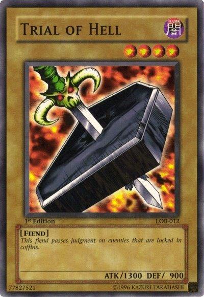 1st Edition, Common, Dark, Fiend, Normal Monster, The Legend of Blue Eyes White Dragon, Unlimited Trial of Hell [LOB-012] Common - Trading Card World