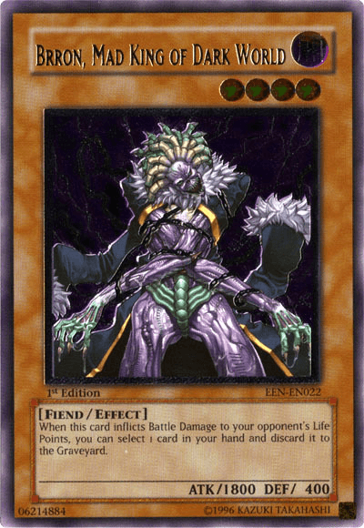 1st Edition, Dark, Effect Monster, Elemental Energy, Fiend, Ultimate Rare, Unlimited Brron, Mad King of Dark World [EEN-EN022] Ultimate Rare - Trading Card World