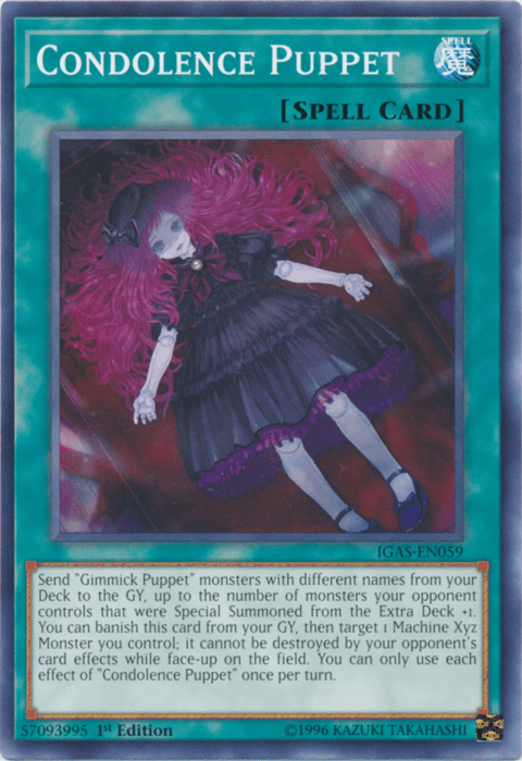 1st Edition, Common, Ignition Assault, Normal Spell, Spell, Unlimited Condolence Puppet [IGAS-EN059] Common - Trading Card World