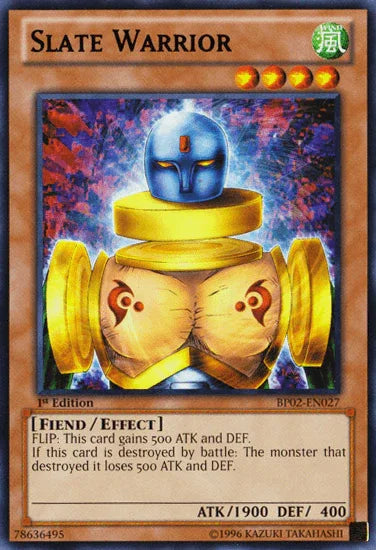 1st Edition, Battle Pack 2: War of the Giants, Effect Monster, Fiend, Mosaic Rare, Unlimited, Wind Slate Warrior [BP02-EN027] Mosaic Rare - Trading Card World
