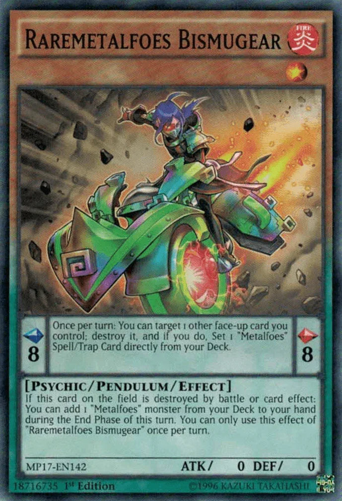 1st Edition, 2017 Mega-Tins Mega Pack, Common, Fire, Pendulum/Effect Monster, Psychic Raremetalfoes Bismugear [MP17-EN142] Common - Trading Card World