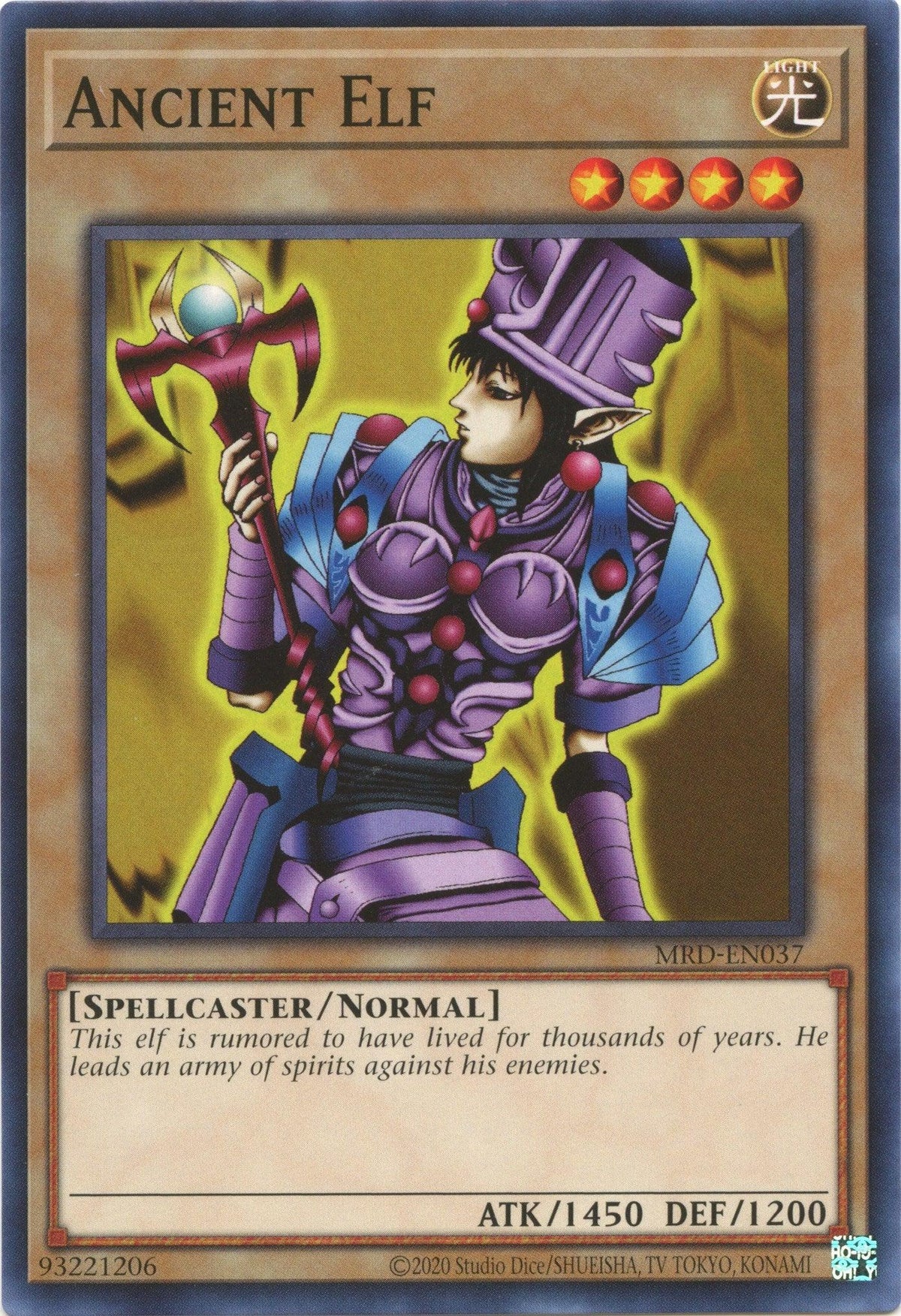 Common, Light, Metal Raiders (25th Anniversary Edition), Normal Monster, Spellcaster, Unlimited Ancient Elf (25th Anniversary) [MRD-EN037] Common - Trading Card World
