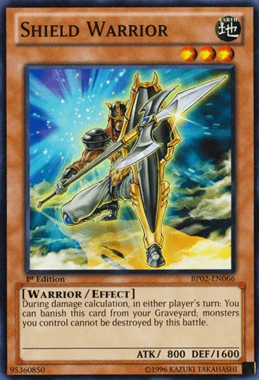 1st Edition, Battle Pack 2: War of the Giants, Earth, Effect Monster, Mosaic Rare, Unlimited, Warrior Shield Warrior [BP02-EN066] Mosaic Rare - Trading Card World