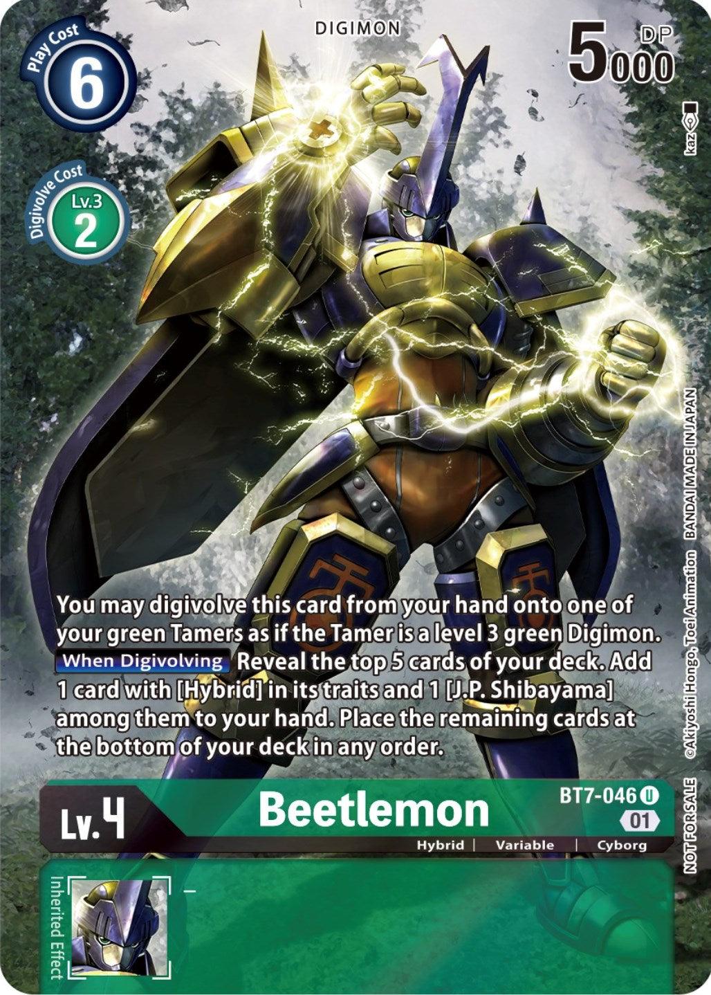 BT7-046, Cyborg, Digimon, Green, Hybrid, Next Adventure Promos, Uncommon, Variable Beetlemon [BT7-046] (2nd Anniversary Frontier Card) [Next Adventure Promos] - Trading Card World
