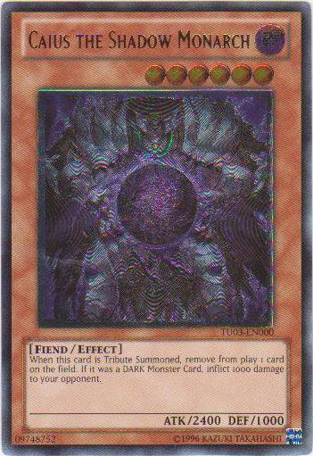Dark, Effect Monster, Fiend, Turbo Pack: Booster Three, Ultimate Rare, Unlimited Caius the Shadow Monarch [TU03-EN000] Ultimate Rare - Trading Card World