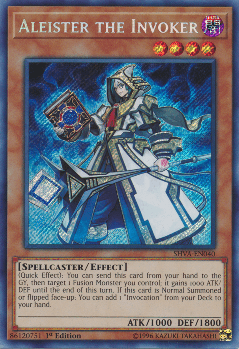 1st Edition, Dark, Effect Monster, Secret Rare, Shadows in Valhalla, Spellcaster Aleister the Invoker [SHVA-EN040] Secret Rare - Trading Card World