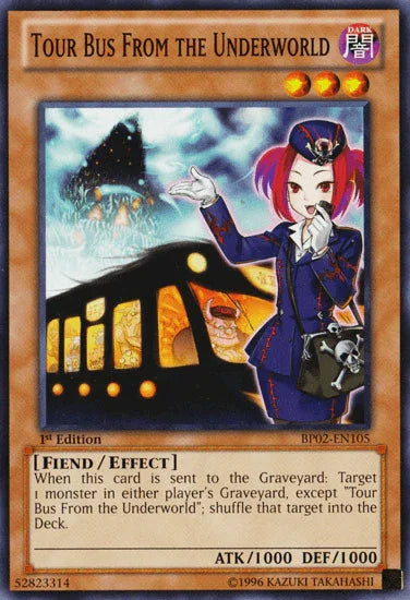 1st Edition, Battle Pack 2: War of the Giants, Dark, Effect Monster, Fiend, Mosaic Rare, Unlimited Tour Bus From the Underworld [BP02-EN105] Mosaic Rare - Trading Card World