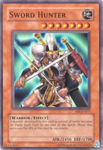 Common, Earth, Effect Monster, Pharaoh's Servant, Unlimited, Warrior Sword Hunter [PSV-EN077] Common - Trading Card World