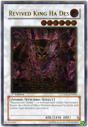 1st Edition, Crossroads of Chaos, Dark, Synchro/Effect Monster, Ultimate Rare, Unlimited, Zombie Revived King Ha Des (UTR) [CSOC-EN044] Ultimate Rare - Trading Card World