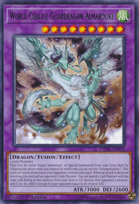 1st Edition, Dark Neostorm, Dragon, Fusion/Effect Monster, Rare, Unlimited, Wind World Chalice Guardragon Almarduke [DANE-EN032] Rare - Trading Card World