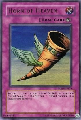 Counter Trap, Metal Raiders, Trap, Ultra Rare, Unlimited Horn of Heaven [MRD-EN130] Ultra Rare - Trading Card World