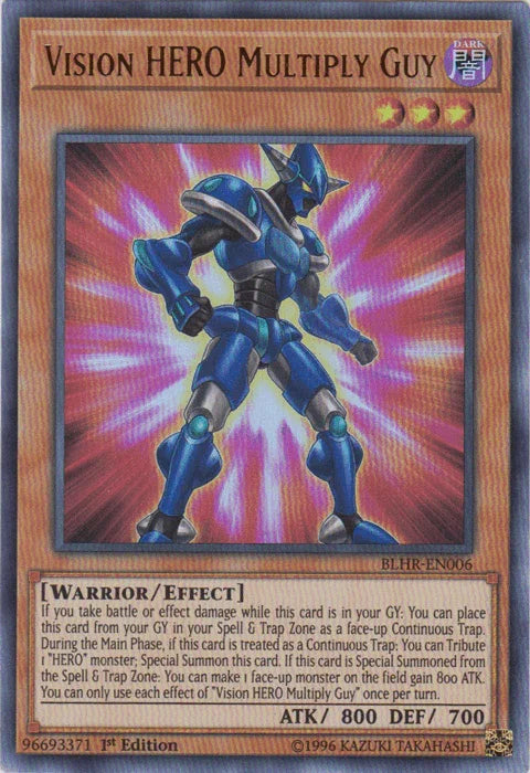 1st Edition, Battles of Legend: Hero's Revenge, Dark, Effect Monster, Ultra Rare, Warrior Vision Hero Multiply Guy [BLHR-EN006] Ultra Rare - Trading Card World