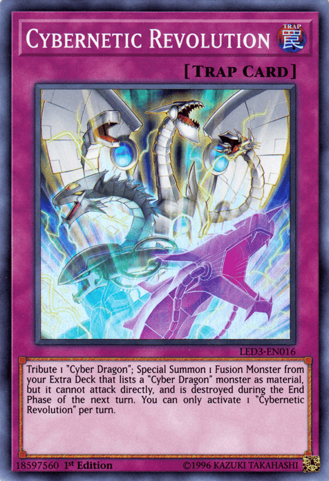 1st Edition, Legendary Duelists: White Dragon Abyss, Normal Trap, Super Rare, Trap Cybernetic Revolution [LED3-EN016] Super Rare - Trading Card World