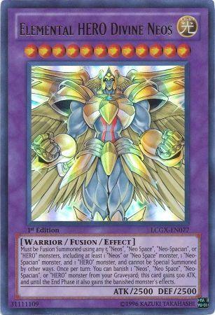1st Edition, Fusion/Effect Monster, Legendary Collection 2, Light, Ultra Rare, Unlimited, Warrior Elemental HERO Divine Neos [LCGX-EN077] Ultra Rare - Trading Card World