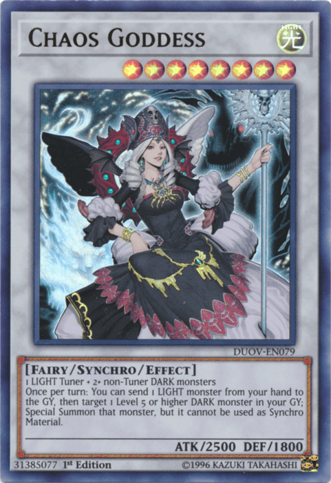 1st Edition, Duel Overload, Fairy, Light, Synchro/Effect Monster, Ultra Rare Chaos Goddess [DUOV-EN079] Ultra Rare - Trading Card World