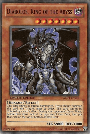 Common, Dark, Dragon, Effect Monster, Gold Series 4: Pyramids Edition, Limited Diabolos, King of the Abyss [GLD4-EN018] Common - Trading Card World