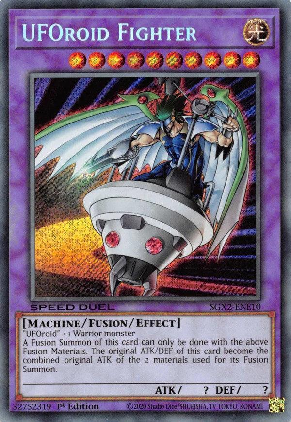 1st Edition, Fusion Monster, Light, Machine, Secret Rare, Speed Duel GX: Midterm Paradox UFOroid Fighter [SGX2-ENE10] Secret Rare - Trading Card World