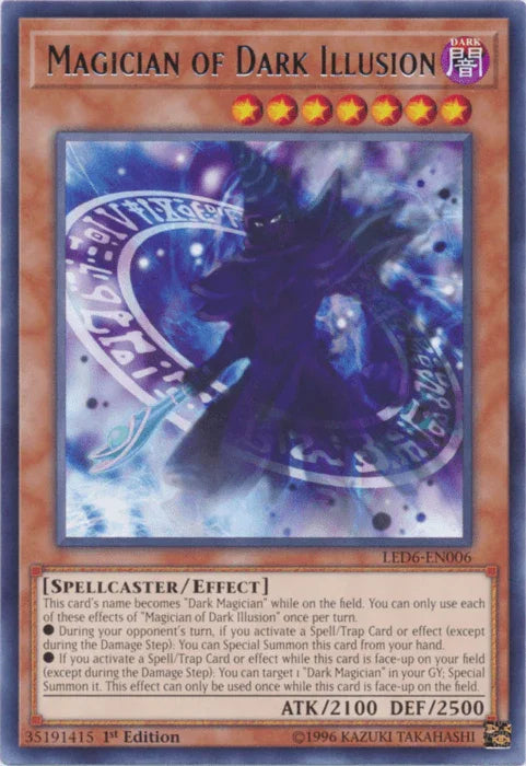 1st Edition, Dark, Effect Monster, Legendary Duelists: Magical Hero, Rare, Spellcaster, Unlimited Magician of Dark Illusion [LED6-EN006] Rare - Trading Card World