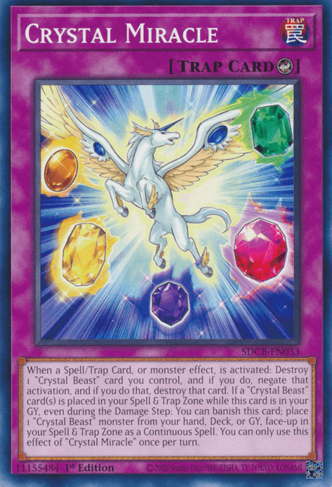 1st Edition, Common, Counter Trap, Structure Deck: Legend of the Crystal Beasts, Trap Crystal Miracle [SDCB-EN033] Common - Trading Card World