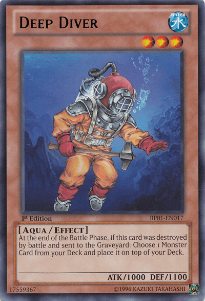1st Edition, Aqua, Battle Pack: Epic Dawn, Effect Monster, Rare, Unlimited, Water Deep Diver [BP01-EN017] Rare - Trading Card World