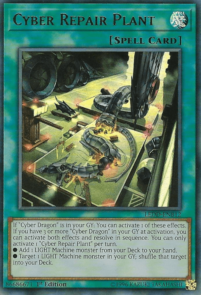 1st Edition, Legendary Dragon Decks, Normal Spell, Spell, Ultra Rare Cyber Repair Plant [LEDD-ENB12] Ultra Rare - Trading Card World