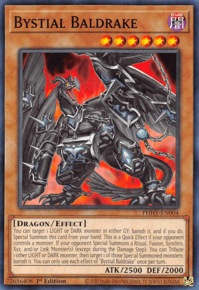 1st Edition, Common, Dark, Dragon, Effect Monster, Photon Hypernova Bystial Baldrake [PHHY-EN004] Common - Trading Card World