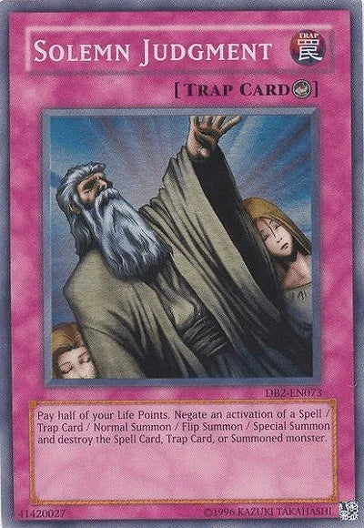 Counter Trap, Dark Beginning 2, Super Rare, Trap, Unlimited Solemn Judgment [DB2-EN073] Super Rare - Trading Card World