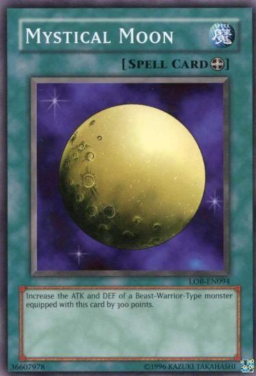 Common, Equip Spell, Spell, The Legend of Blue Eyes White Dragon, Unlimited Mystical Moon [LOB-EN094] Common - Trading Card World