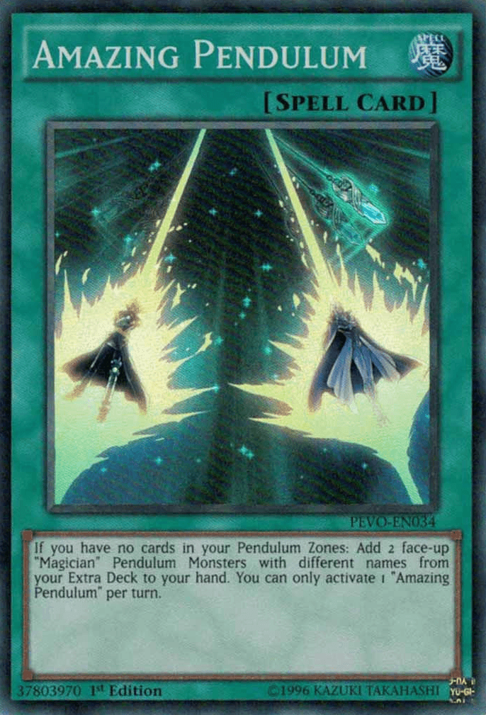 1st Edition, Normal Spell, Pendulum Evolution, Spell, Super Rare Amazing Pendulum [PEVO-EN034] Super Rare - Trading Card World