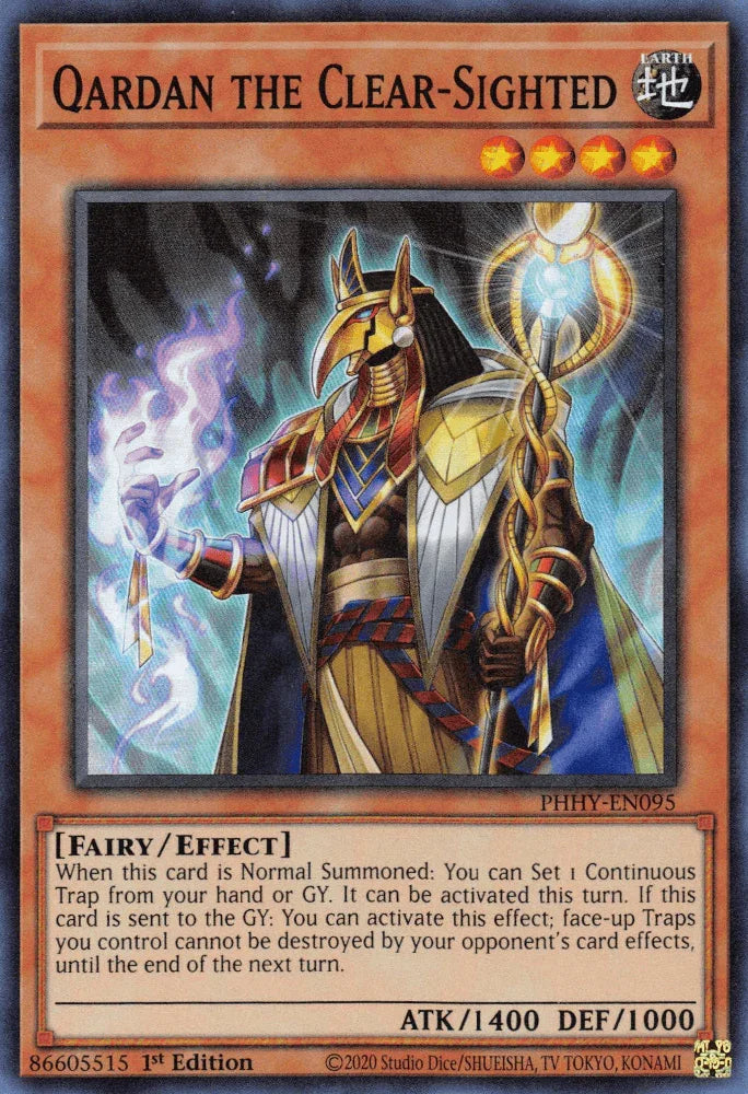 1st Edition, Earth, Effect Monster, Fairy, Photon Hypernova, Super Rare Qardan the Clear-Sighted [PHHY-EN095] Super Rare - Trading Card World