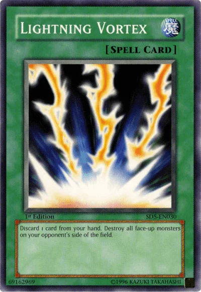1st Edition, Common, Normal Spell, Spell, Structure Deck: Warrior's Triumph Lightning Vortex [SD5-EN030] Common - Trading Card World