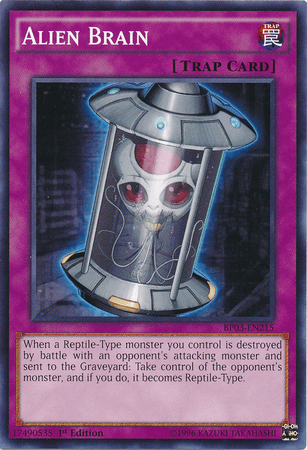 1st Edition, Battle Pack 3: Monster League, Common, Normal Trap, Trap Alien Brain [BP03-EN215] Common - Trading Card World