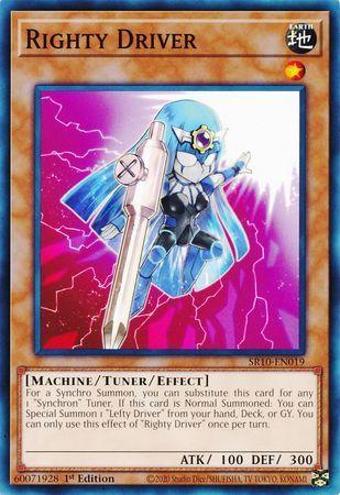 1st Edition, Common, Earth, Machine, Structure Deck: Mechanized Madness, Tuner/Effect Monster Righty Driver [SR10-EN019] Common - Trading Card World