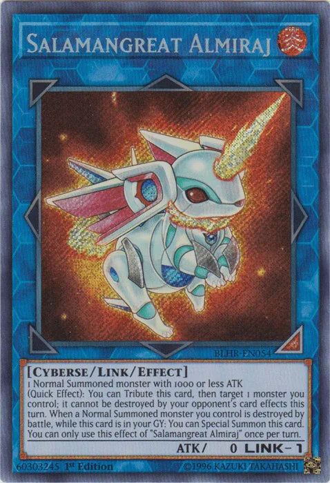 1st Edition, Battles of Legend: Hero's Revenge, Cyberse, Fire, Link/Effect Monster, Secret Rare Salamangreat Almiraj [BLHR-EN054] Secret Rare - Trading Card World