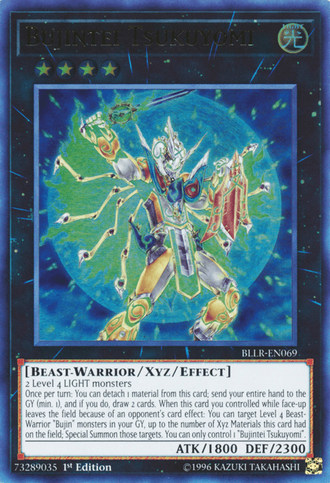 1st Edition, Battles of Legend: Light's Revenge, Beast-Warrior, Light, Ultra Rare, Xyz/Effect Monster Bujintei Tsukuyomi [BLLR-EN069] Ultra Rare - Trading Card World