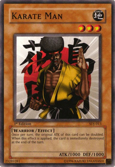 1st Edition, Common, Earth, Effect Monster, Starter Deck: Joey, Unlimited, Warrior Karate Man [SDJ-013] Common - Trading Card World