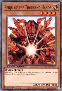 1st Edition, Common, Effect Monster, Fairy, Light, Speed Duel GX: Duel Academy Box Senju of the Thousand Hands [SGX1-ENE02] Common - Trading Card World