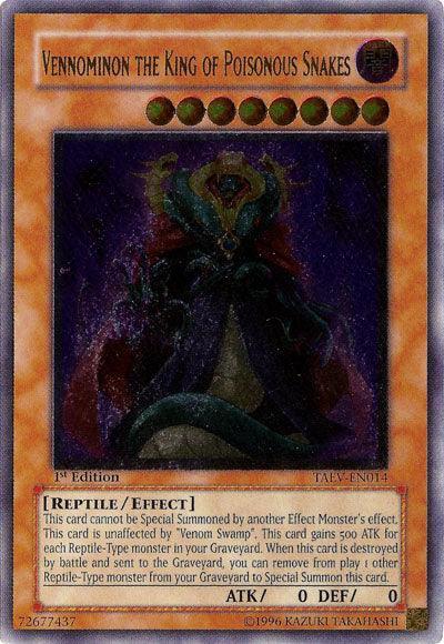 1st Edition, Dark, Effect Monster, Reptile, Tactical Evolution, Ultimate Rare, Unlimited Vennominon the King of Poisonous Snakes [TAEV-EN014] Ultimate Rare - Trading Card World
