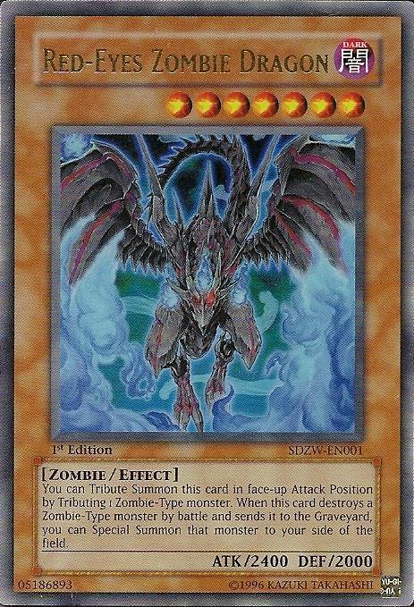 1st Edition, Dark, Effect Monster, Structure Deck: Zombie World, Ultra Rare, Zombie Red-Eyes Zombie Dragon [SDZW-EN001] Ultra Rare - Trading Card World
