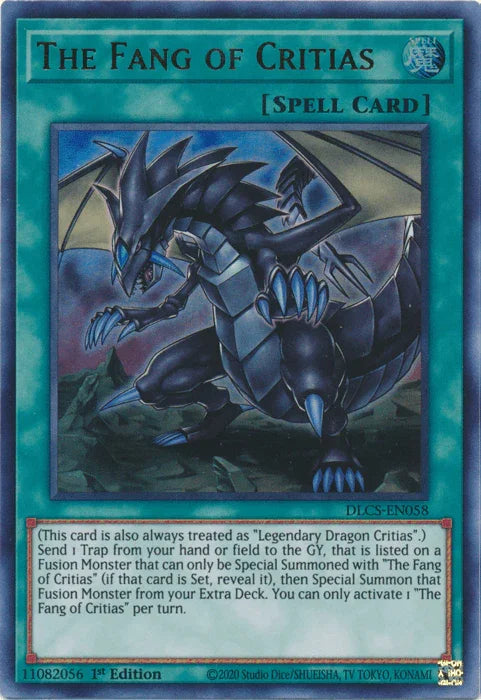 1st Edition, Dragons of Legend: The Complete Series, Normal Spell, Spell, Ultra Rare The Fang of Critias [DLCS-EN058] Ultra Rare - Trading Card World