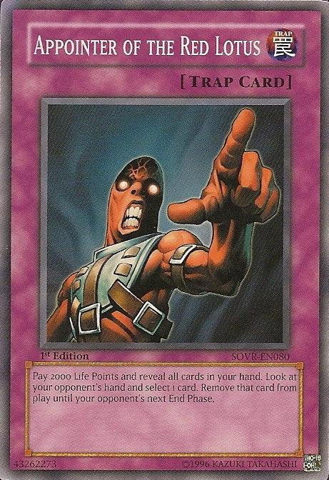 1st Edition, Common, Normal Trap, Stardust Overdrive, Trap, Unlimited Appointer of the Red Lotus [SOVR-EN080] Common - Trading Card World