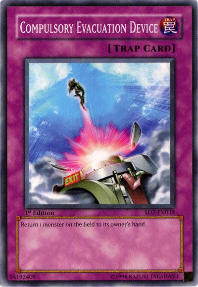 1st Edition, Common, Normal Trap, Structure Deck: Invincible Fortress, Trap, Unlimited Compulsory Evacuation Device [SD7-EN032] Common - Trading Card World