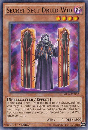 1st Edition, 2014 Mega-Tins Mega Pack, Common, Dark, Effect Monster, Spellcaster Secret Sect Druid Wid [MP14-EN132] Common - Trading Card World