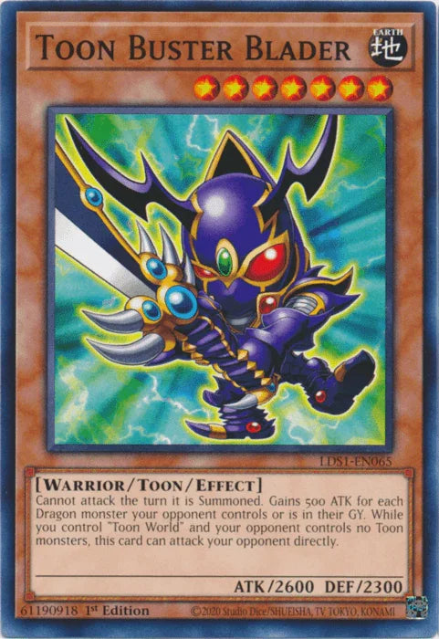 1st Edition, Common, Earth, Legendary Duelists: Season 1, Toon/Effect Monster, Warrior Toon Buster Blader [LDS1-EN065] Common - Trading Card World