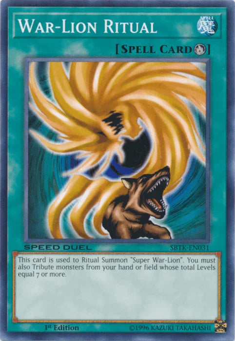1st Edition, Common, Ritual Spell, Speed Duel: Trials of the Kingdom, Spell War-Lion Ritual [SBTK-EN031] Common - Trading Card World