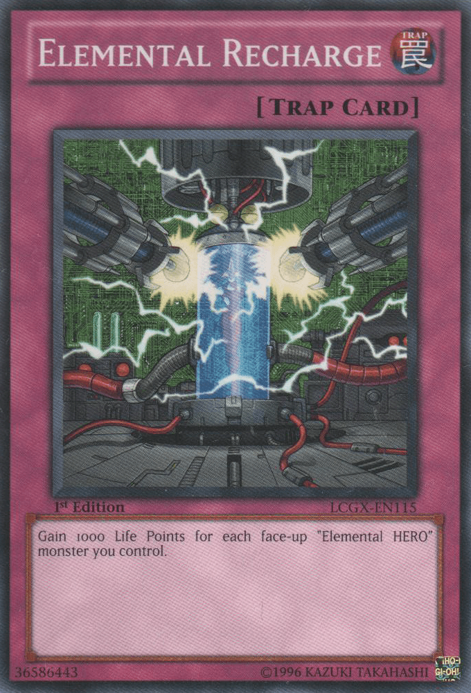 1st Edition, Common, Legendary Collection 2, Normal Trap, Trap, Unlimited Elemental Recharge [LCGX-EN115] Common - Trading Card World