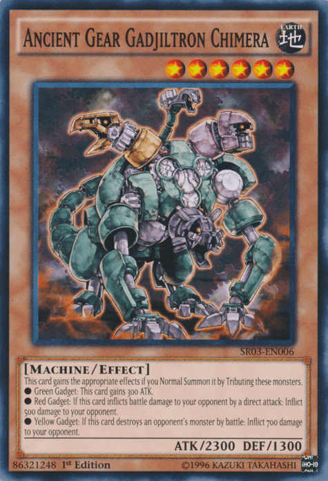 1st Edition, Common, Earth, Effect Monster, Machine, Structure Deck: Machine Reactor, Unlimited Ancient Gear Gadjiltron Chimera [SR03-EN006] Common - Trading Card World