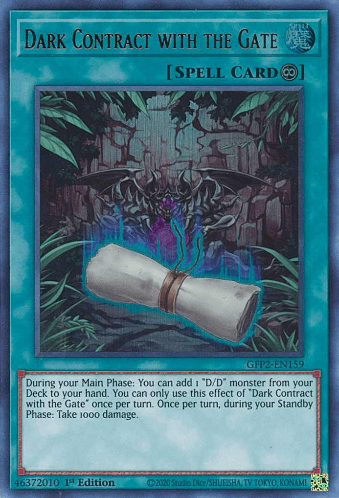 1st Edition, Continuous Spell, Ghosts From the Past: The 2nd Haunting, Spell, Ultra Rare Dark Contract with the Gate [GFP2-EN159] Ultra Rare - Trading Card World